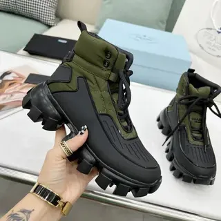 Prada Cloudbust Boot Army Green and Black एंक्ल बूट्स