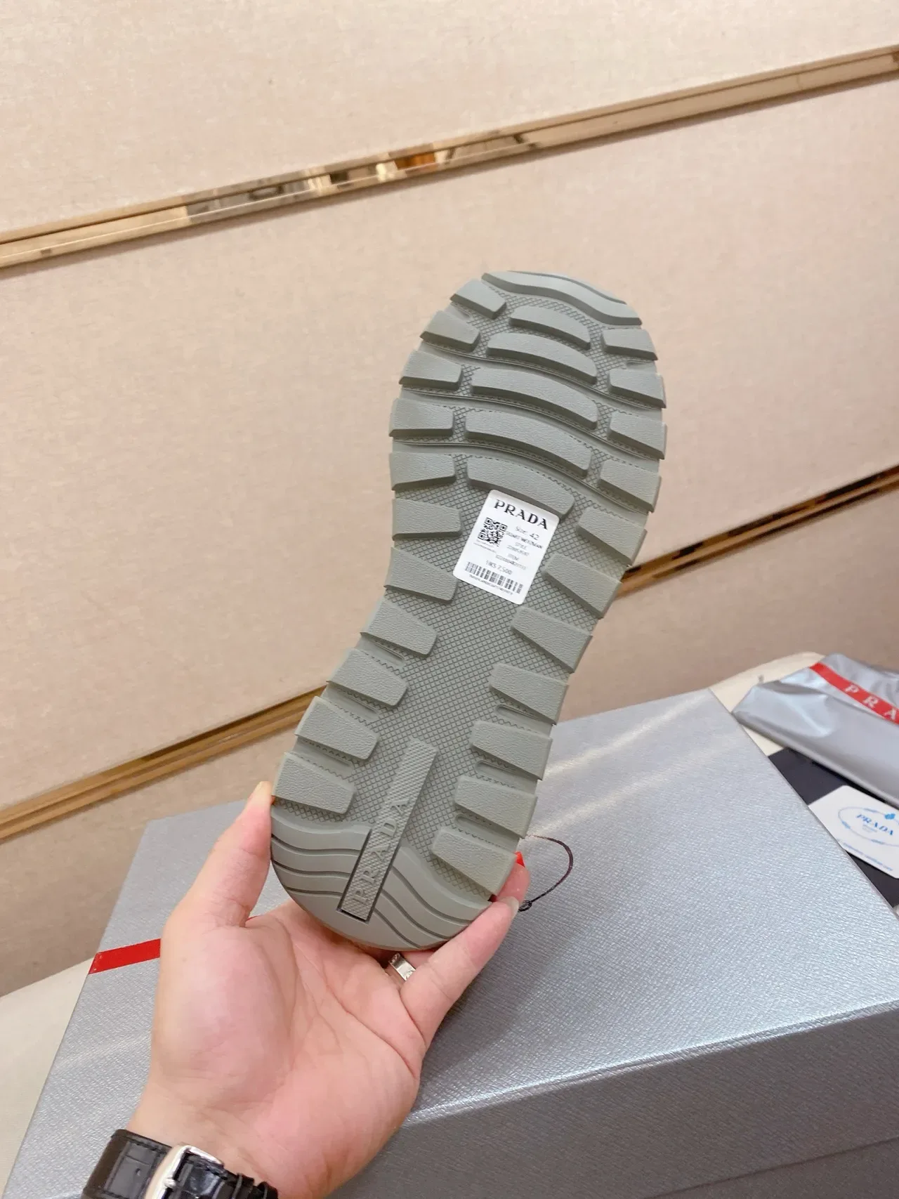 Prada Cloudbust Light Gray Knit Lifestyle Sneaker 9