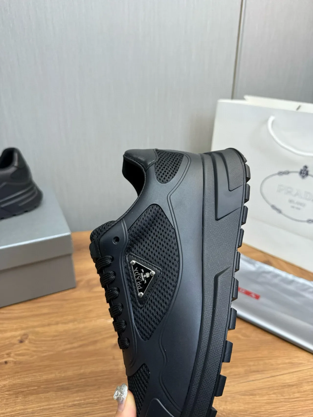 Prada Cloudbust Monochrome Black Lifestyle Sneakers 8