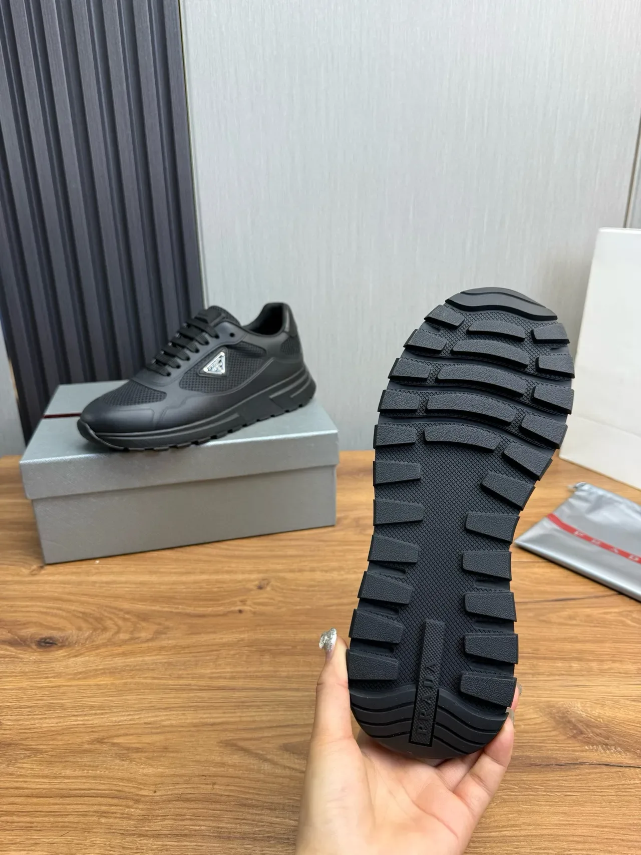Prada Cloudbust Monochrome Black Lifestyle Sneakers 10