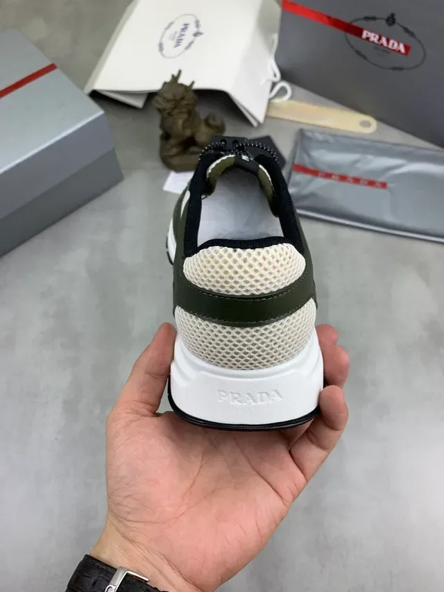 Prada Cloudbust Olive Green and White Lifestyle Sneakers 3