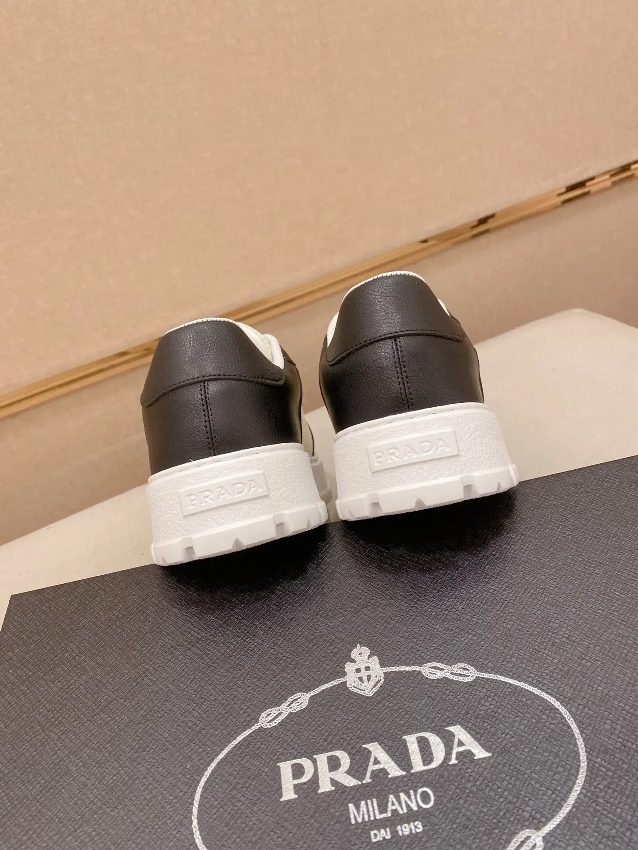 Prada Cloudbust Two-Tone Mesh and Leather Lifestyle Sneakers 3