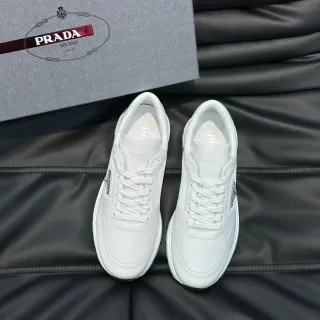 Prada Cloudbust White 极简皮革 软垫领 生活方式运动鞋