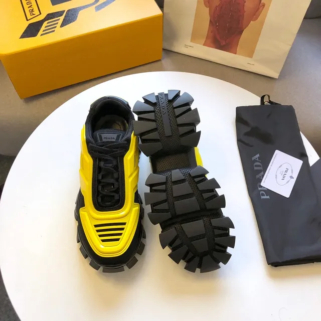 Prada Cloudbust Yellow and Black Chunky Sneakers 4