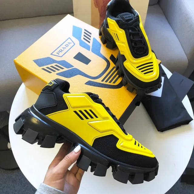 Prada Cloudbust Yellow and Black Chunky Sneakers 5