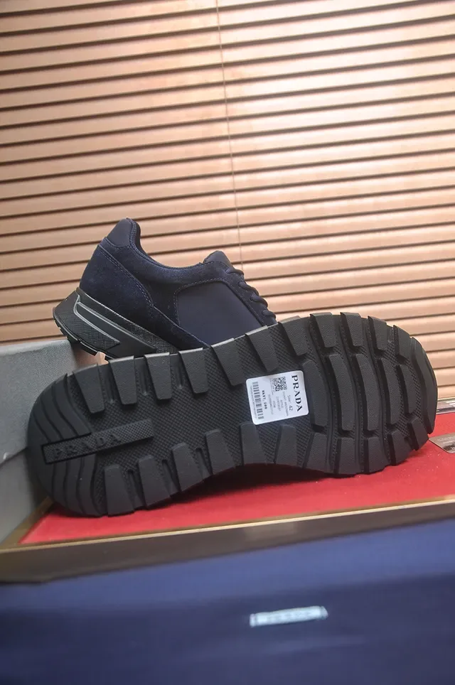 Prada Navy Suede and Black Sole Lifestyle Sneaker 4