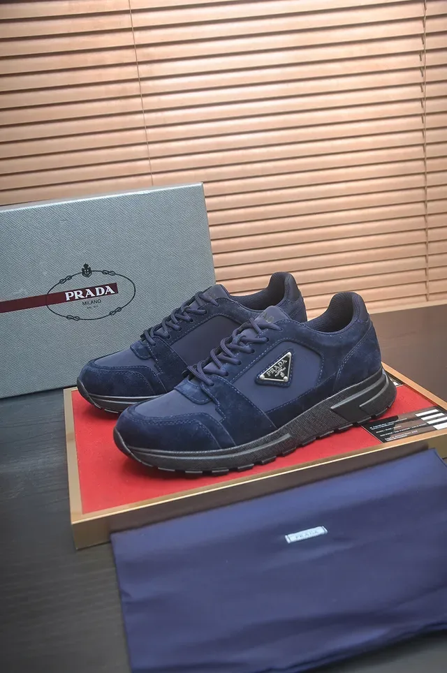 Prada Navy Suede and Black Sole Lifestyle Sneaker 5