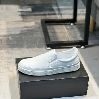 Prada White Slip-On Minimalist Casual Shoes