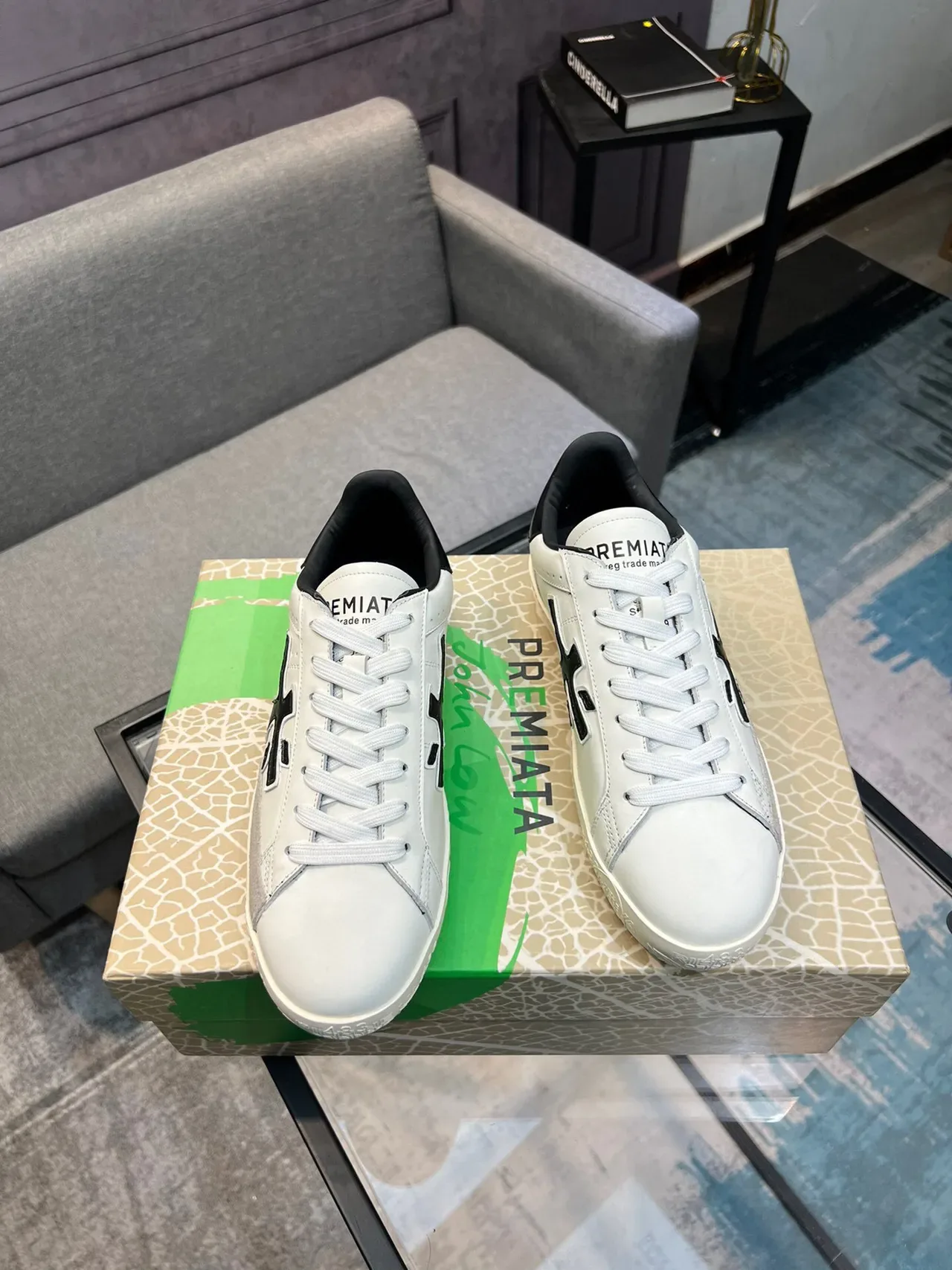 Premiata Riviera White Black Gray Lifestyle Sneakers 5