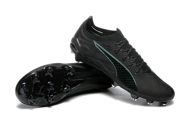 Puma Future Z أسود أخضر منخفض القطع أعلى نسيجي دبوسات مبطنة أرضية صلبة أحذية كرة القدم 6