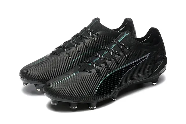 Puma Future Z أسود أخضر منخفض القطع أعلى نسيجي دبوسات مبطنة أرضية صلبة أحذية كرة القدم 8