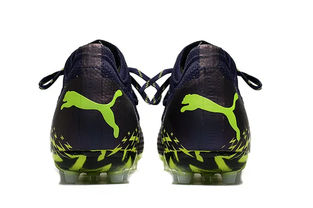Puma Future Z Navy Green Knit Sock-Fit Upper Firm-Ground Soccer Shoes 4