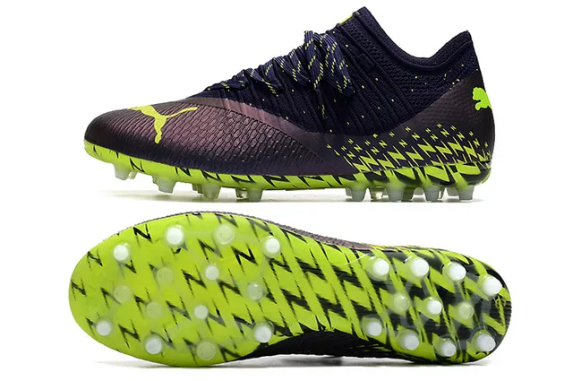 Puma Future Z Navy Green Knit Sock-Fit Upper Firm-Ground Soccer Shoes 5