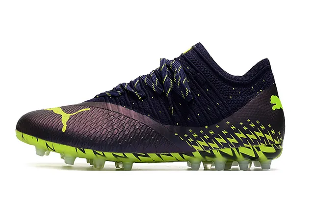 Puma Future Z Navy Green Knit Sock-Fit Upper Firm-Ground Soccer Shoes 8