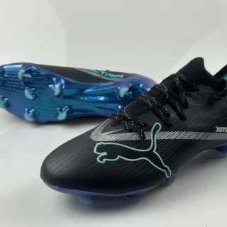 Puma Nitro Elite Black Iridescent Blue Purple Firm-Ground Soccer Shoes