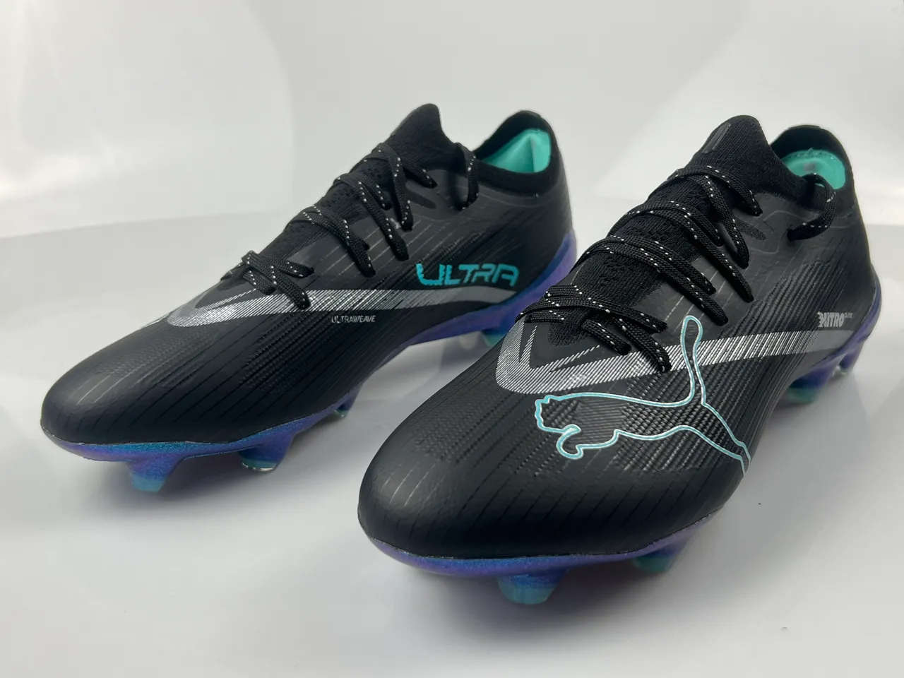 Puma Nitro Elite أسود قزحي أزرق بنفسجي أرض صلبة أحذية كرة القدم 2