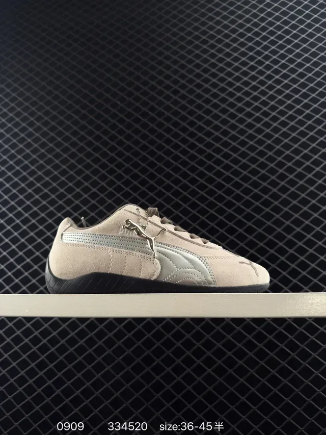 Puma Speedcat OG Beige and Silver Lifestyle Sneakers 5