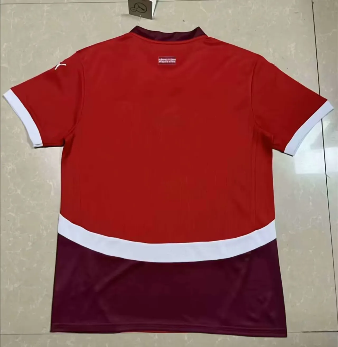 Puma 瑞士国家队 红 酒红色 白 足球球衣 2