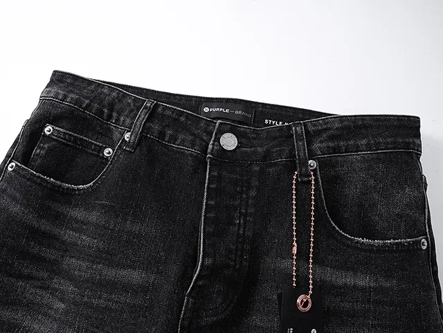 Purple Brand distressed 黑色 喇叭裤 中腰款牛仔裤 4