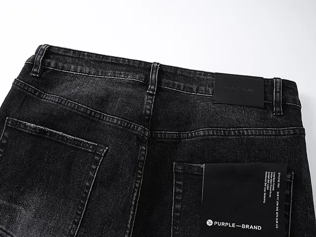 Purple Brand distressed 黑色 喇叭裤 中腰款牛仔裤 5