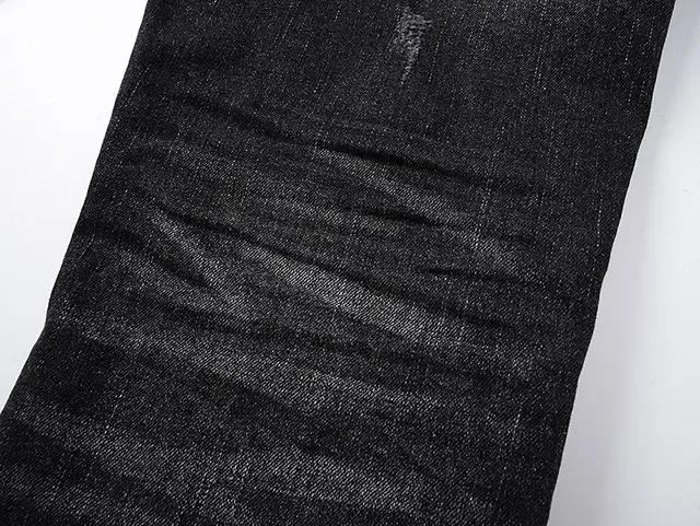 Purple Brand distressed 黑色 喇叭裤 中腰款牛仔裤 7