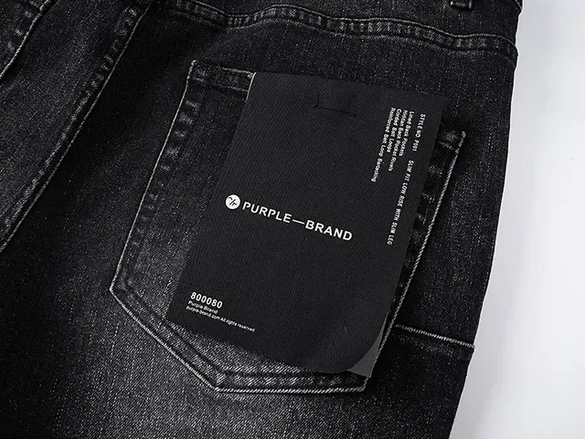 Purple Brand distressed 黑色 喇叭裤 中腰款牛仔裤 8