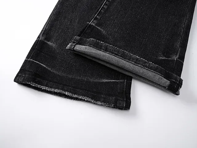 Purple Brand distressed 黑色 喇叭裤 中腰款牛仔裤 9