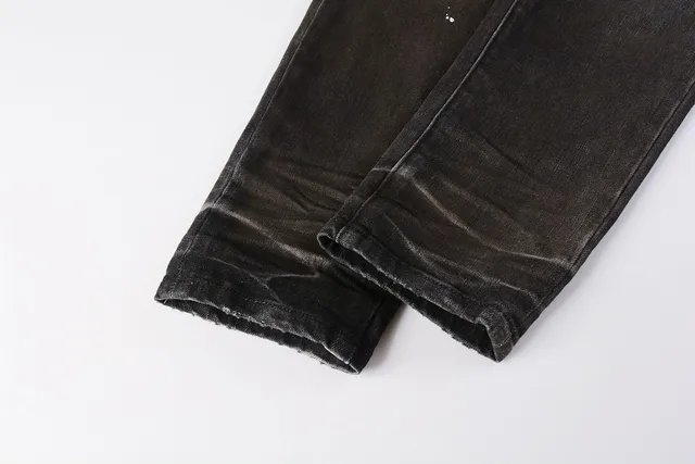 Jeans distressed paint-splatter slim-fit de la marque Purple Brand 3
