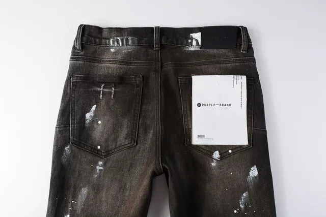 Jeans distressed paint-splatter slim-fit de la marque Purple Brand 6