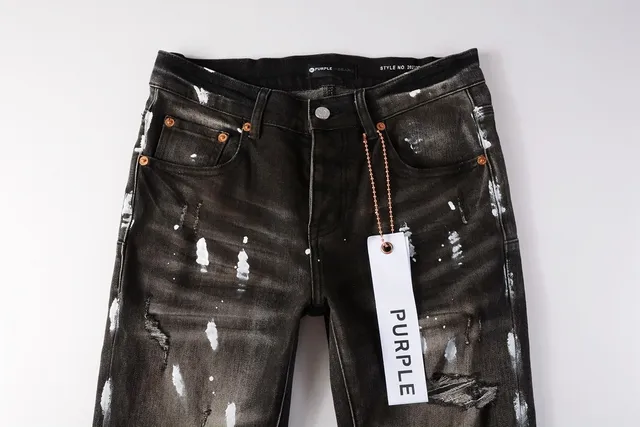 Jeans distressed paint-splatter slim-fit de la marque Purple Brand 13