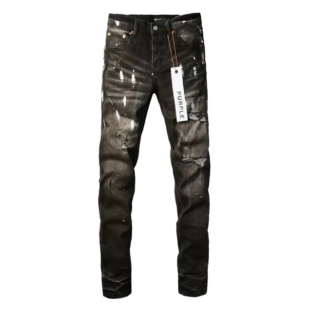 Jeans distressed paint-splatter slim-fit de la marque Purple Brand 15