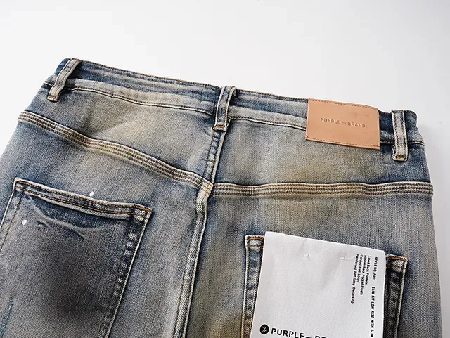 Purple Brand Distressed Paint-Splattered Bleach-Wash Slim-Fit Jeans 5