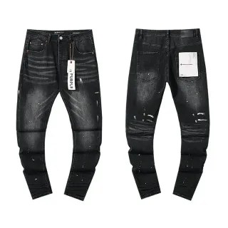Purple Brand Distressed Washed Black Slim-Fit Jeans