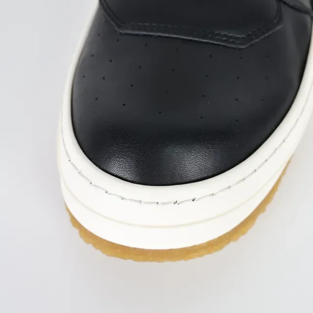 Rick Owens Black Beige High-Top Padded Collar Martin Boots 5