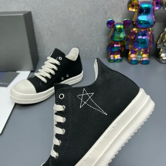 Rick Owens DRKSHDW Geobasket Black and White Lifestyle Sneakers 2