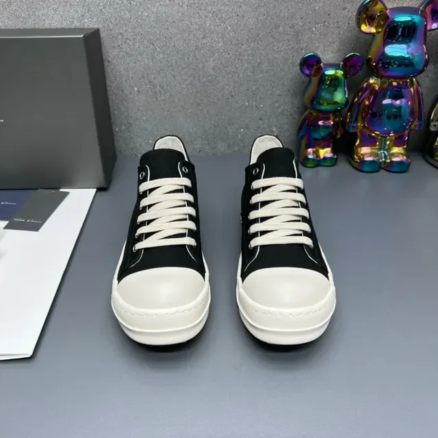 Rick Owens DRKSHDW Geobasket Black and White Lifestyle Sneakers 4