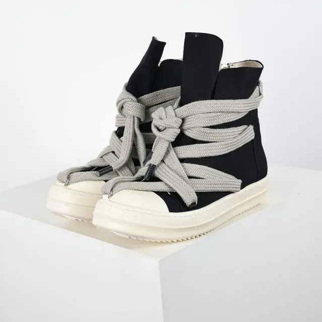 Rick Owens DRKSHDW Geobasket High Black Gray Off-White लाइफस्टाइल स्नीकर 2