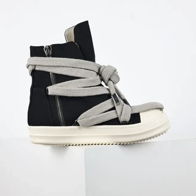Rick Owens DRKSHDW Geobasket High Black Gray Off-White लाइफस्टाइल स्नीकर 7
