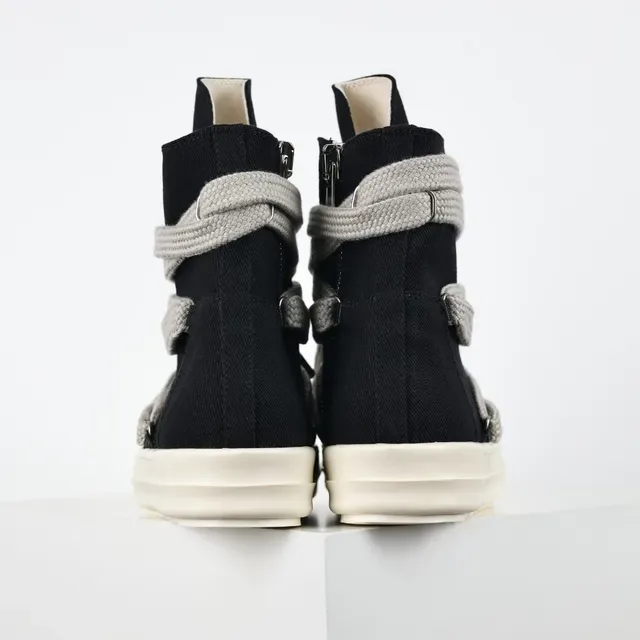 Rick Owens DRKSHDW Geobasket High Black Gray Off-White लाइफस्टाइल स्नीकर 8