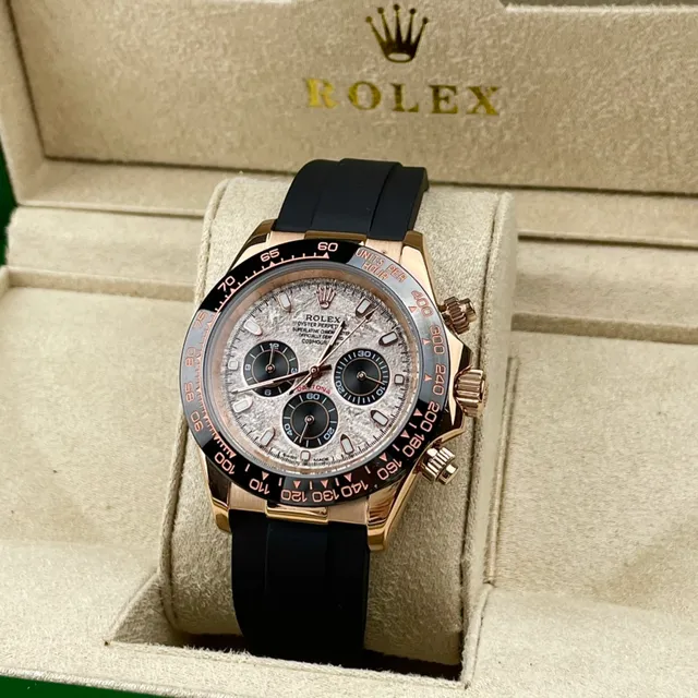 Rolex Cosmograph Daytona 玫瑰金 黑色橡胶 机械腕表 2