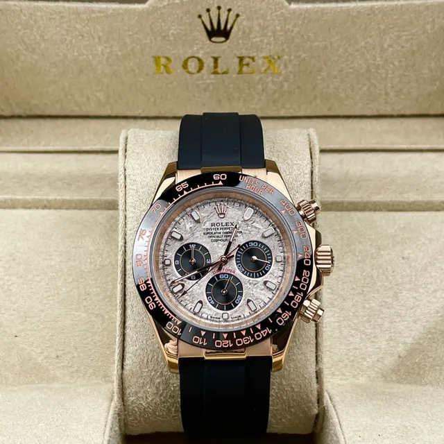 Rolex Cosmograph Daytona 玫瑰金 黑色橡胶 机械腕表 3