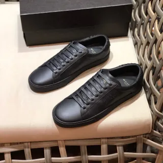 Saint Laurent काली चमड़ी न्यूनतम एम्बॉस्ड ब्रांडिंग जीवनशैली स्नीकर