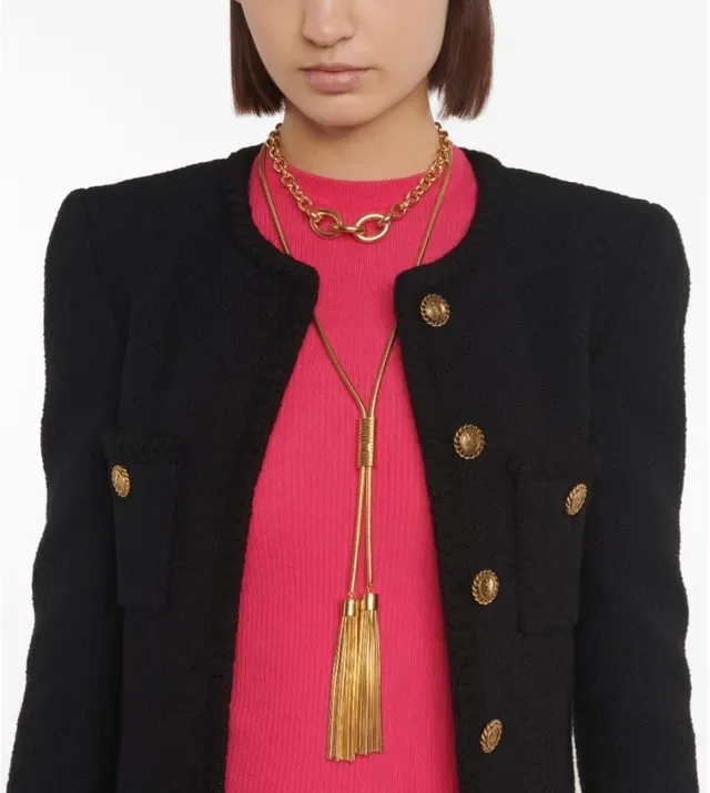 Saint Laurent 金色粗链夸张椭圆链节项链 2