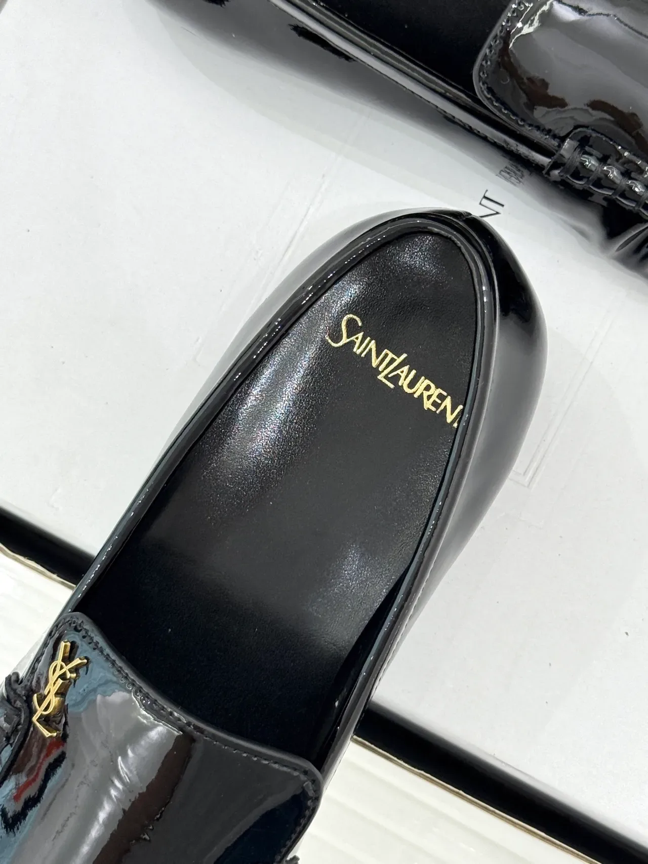 Saint Laurent Loulou Loafer Black Patent Leather Loafers 3