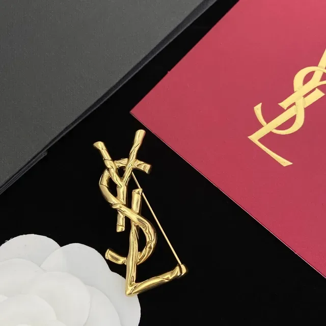 Saint Laurent Monogram Twisted Bar Gold-Tone Stud Earrings 9