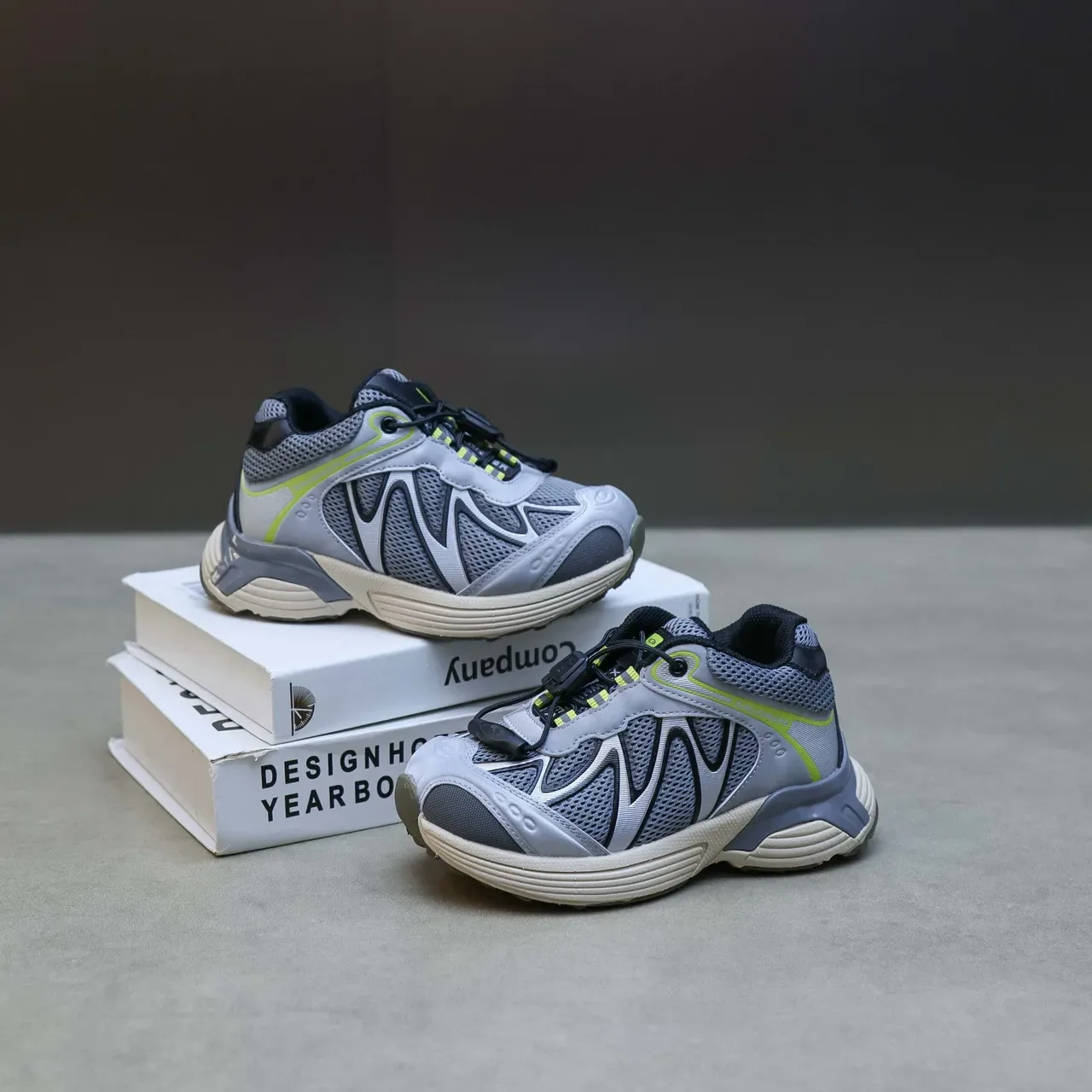 Salomon Pink Silver Wave-Pattern Synthetic Overlays Mesh Upper Lifestyle Sneakers 24