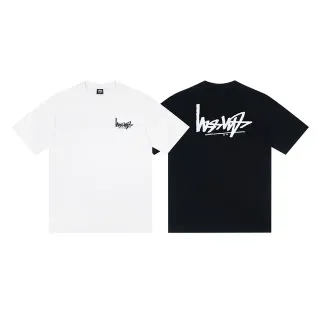 Stussy Stock Logo Graphic Print Crewneck T-Shirt