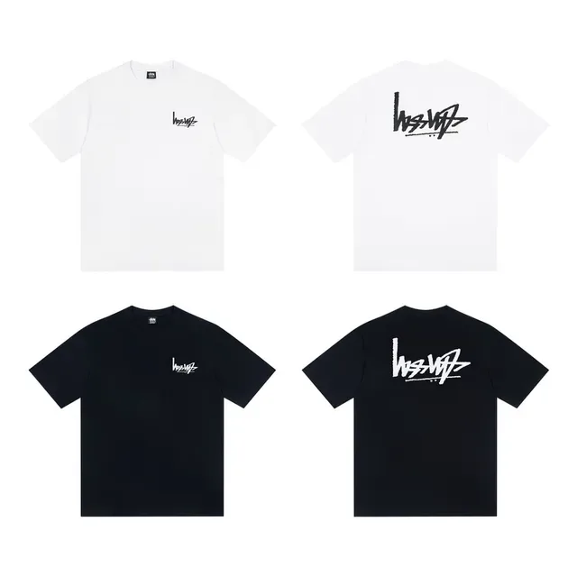 Camiseta Stussy Stock Logo de cuello redondo con estampado gráfico 2