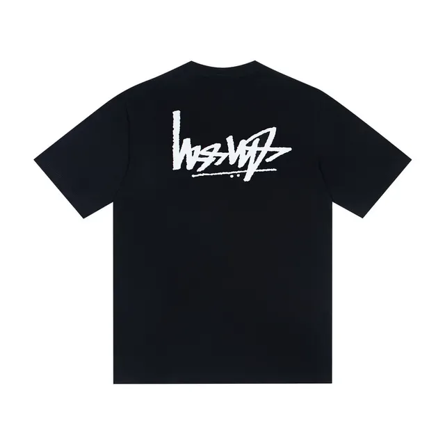 Camiseta Stussy Stock Logo de cuello redondo con estampado gráfico 5