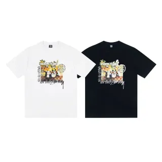Stussy x Denim Tears ग्राफिक प्रिंट टी-शर्ट